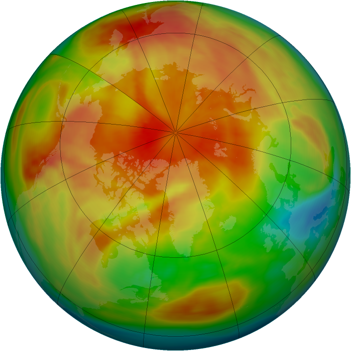 Arctic ozone map for 20 March 2005